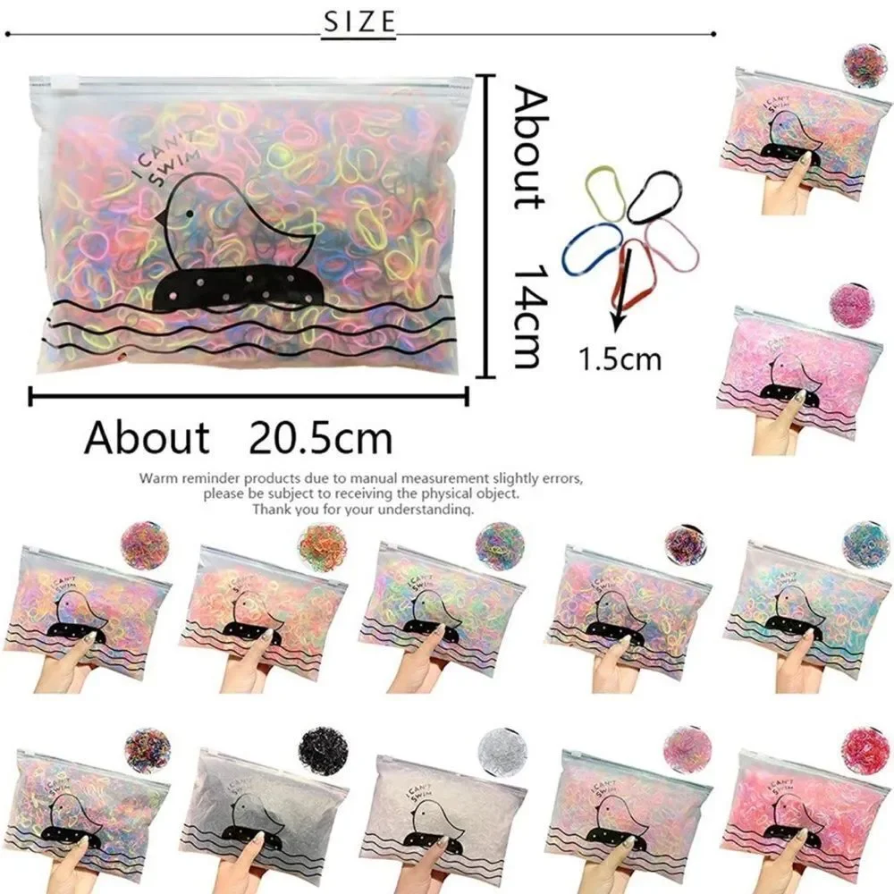 1000piece hair Rubber Bands For Kids • Solid Black • Elastic Bands • New In Bag